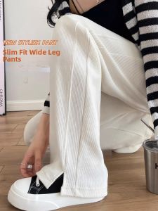 LANGPIN | High Waist Knitted Casual Pants Womens Loose Wide Leg Sports Trousers Spring Autumn Style Casual High Waist Pants