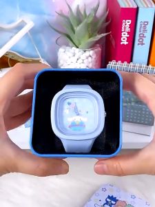 Đồng hồ hoạt hình Sanrio Đồng hồ chống nước cho trẻ em Đồng hồ đeo tay chất liệu silicon Đồng hồ vuông Kuromi / Giai điệu / Mèo KT / Chó quế / Chó Pudin Đồng hồ thạch anh dành cho trẻ em Quà tặng