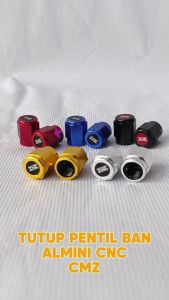 CMZ TUTUP PENTIL BAN SEPEDA MOTOR MOBIL ALMINI FULL CNC HITAM GOLD MERAH BIRU SILVER