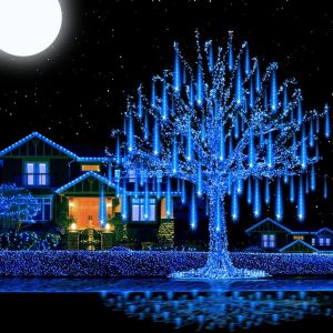 Solar outdoor lights Waterproof 8 Tube 288 LED Meteor Shower Rain Lights String Light for Christmas Tree Garden Decoration