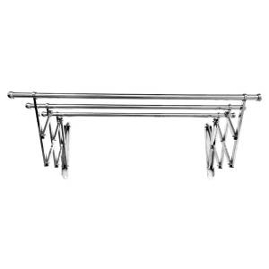 10 ราวตากผ้า ราวติดผนัง [แถมตะขอ 10 อัน] ราวสแตนเลส พับได้ ท่อใหญ่ มี 3 ขนาดให้เลือก [ขนาดยาว 100 cm/ขนาดยาว 120 cm/ขนาดยาว 150 cm]