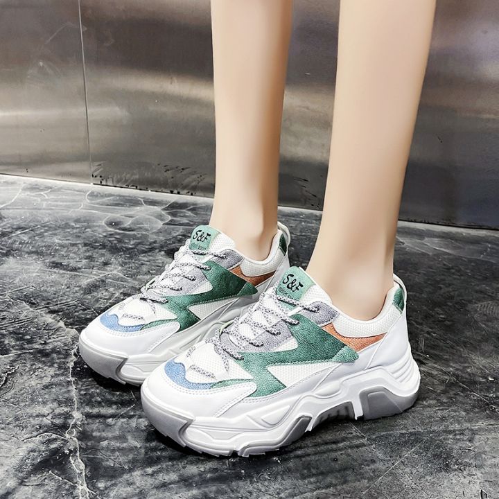 Student casual daddy shoes women's new thick sole increase breathable