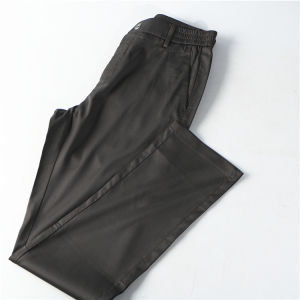 Silk Modal Mens Casual Pants Summer Thin Pure Color Leisure Long Trousers Business Gentleman Style mid Waist Straight Tube