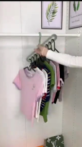 【SKIT SG】Flexible 9-Hole Magic Clothes Hanger Organizer – Space Saving Wardrobe Organizer with Rotatable Hook Folding Design Durable Plastic Anti-Slip Clothes Rack Multi-Hole Closet Hanger for Home Storage Organization