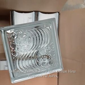 GLASS BLOCK DEKORASI TEMBOK KACA BLOK OCEAN VIEW PERKOTAK ISI 6pcs
