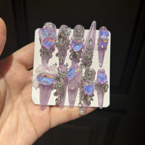 Violet Rose Butterfly Nail Art Stickers Gentle Handmade Wearable False Nails Blue Series from Mainland China Basic Packaging