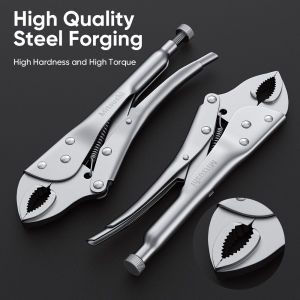 Mitsushi MIT-LNVG9 10“/9” 9Inches(220mm) Long Nose Vise Grip Locking Pliers Locking Pliers Ground Mouth Straight Jaw Lock Vise Grip Clamp Hand Tools
