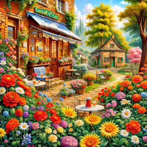 Huacan 5D DIY Diamond Painting Street House Flower Diamond Mosaic Landscape New Collection 2025 Decorative Paintings