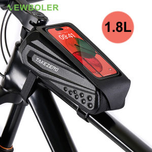 NEWBOLER 1.8L Bicycle Bag 7.2 Inches Touch Screen Waterproof Frame Front Tube Cycling Bag MTB Road Bike Phone Case Accessories