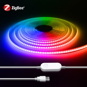 5V ZigBee COB LED Strip USB Light Tuya Wifi RGB LED Controller 320LEDs/M Smart Switch LED Tape 1/2/3/5M Home Decoration Lights