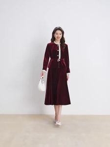 Koradior | Autumn French Romantic Elegant Velveteen Blouse