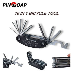 PINMOAP 16 in 1 Multipurpose Mountain Bike Portable Socket Wrench Bicycle Multi Tool Screwdriver Motorcycle Bicycle Repair Tool