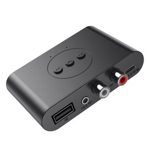 (Dikirim Dari Jakarta) Penerima Audio Bluetooth 5.0 Penerima Audio Disk U RCA 3.5Mm AUX Jack Stereo Musik Dengan Mikrofon Untuk Kit Mobil Amplifier Speaker Mendukung Adaptor Disk U Kartu TF