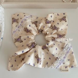 Ballet Style Pure Desire Cat Cartoon Lace Square Hair Tie Headwear Korean Fashion Fresh out Hair Accessories for Women