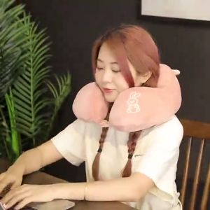 LESS - Cartoon animal U-shaped pillow three-dimensional hump cervical spine pillow office nap pillow travel neck pillow