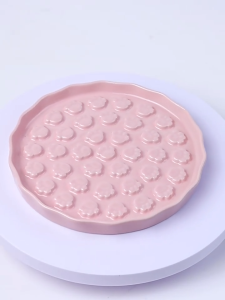 💯PG🥊 Slow Feeder Slanted Separate Meals Ceramic Bowl Food Picky Eater Pet Cat Dog Makanan Serong Mungkuk Kucing