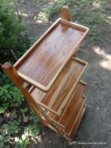 ชั้นวางของ5ชั้นพับใหญ่🚩ลงเคลือบเงา🚩(ขนาดสูง125ซม กว้าง50ซม ลึก40ซม ความห่างแต่ละชั้น25ซม )แข็งแรงทนทานน้ำหนักเบาเคลื่อนย้ายง่ายทนแดดทนฝนสินค้ามีพร้อมส่ง