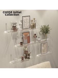 No-Drill Transparent Wall Shelf Bracket