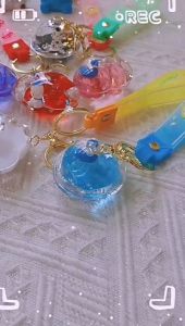 Móc khóa xe máy ô tô acrylic hình thỏ mặt trăng lấp lánh móc treo balo túi xách Hàn Quốc