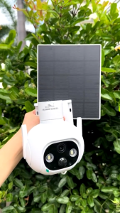 HOME-MALL กล้องวงจรปิดโซล่าเซลล์ รุ่น 4K-4G-G7ไฟสปอร์ตไลท์ โซล่าเซลใส่ซิม 4Gsolar camera