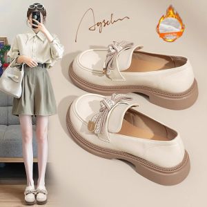 Agsdon l Thick Sole Faux Fur Loafers for Women