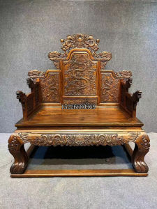 Chinese Solid Wood Long Chair French Seat Armchair Palace Chair Ming and Qing Dynasties Classic Style Emperor 9 Long Chair Emperor Throne Boss Office Chair