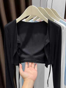 เสื้อคลุมกันแดดสีชมพู เสื้อคาร์ดิแกนทรงหลวม เสื้อคลุมกันหนาวแบบยาวปานกลาง แขนยาว ปกโปโล สไตล์หวาน สำหรับฤดูร้อนปี 2025