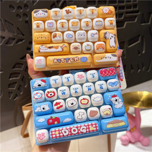 Potdemiel | 26 Grid Keyboard Keycap Clicker Anti-stress Key Cap Keychain Bag Pendant Cartoon Fidget Keyboard Keychain Charms Gift 키캡