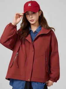 เสื้อแจ็คเก็ตทรงหลวมสไตล์เกาหลีไซส์ใหญ่สำหรับผู้หญิง ฤดูใบไม้ผลิและฤดูใบไม้ร่วง ดีไซน์เสื้อแจ็คเก็ตแบบลำลอง ทรงหลวม ทรงเข้ารูป