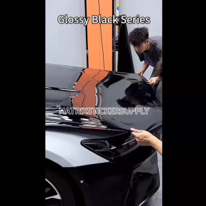 PREMIUM HD GLOSSY PIANO BLACK STICKER KERETA(152CM-180CM)BONET/ROOF/FENDER wrapping vinyl wrap car stiker hitam kilat