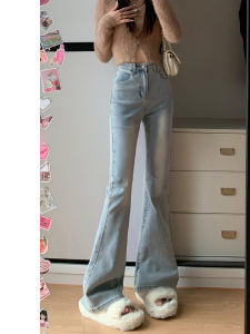 กางเกงยีนส์ทรงขากระบอกสั้นเอวสูงสำหรับผู้หญิง กางเกงขายาวทรงตรงทรงหลวมสบายๆ ทรงลำลอง ฤดูใบไม้ร่วง 2025 กางเกงยีนส์ทรงตรงทรงหลวมสบายๆ