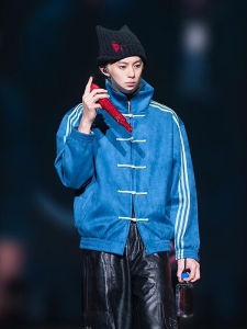 OUMULONG | New Chinese Style Snap Button Short Jacket Mandarin Collar Tracksuit-style Jacket