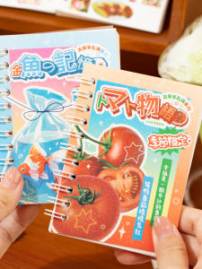 Early Handwritten Notes Store M5 Spiral Bound Sticker Tape Storage Guide Book Dual Side Release Paper Notebook Cartoon Cover