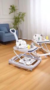 Beige Walker for Baby Girl Boy 3 in 1 Baby Walker Rocking Horse Push Walker Anti Rollover Indoor