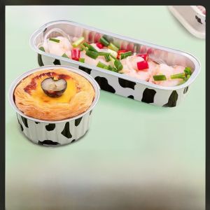 Reusable High Temperature Resistant Air Fryer Aluminum Foil Bowl Professional Oven Steamer Cake Pudding Egg Tart Aluminum Cup
