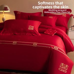 NAIYOUCHENG | Wedding Embroidered Luxury Bedding Set