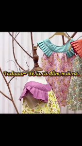 Đầm Bé Gái Tamiuy Thiết Kế Cổ Bèo Xếp Ly Cotton Mềm Mại Cao Cấp (1-10T)