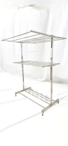 🔥Stainless Steel Foldable Mobility Clothes Rack Cloth Drying Rack/Rak Penyidai Baju Ampaian 晾衣架