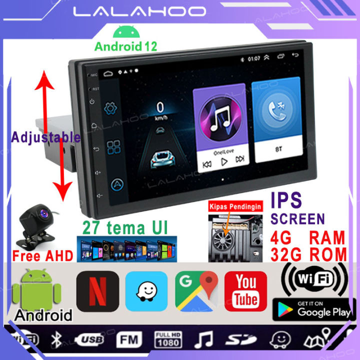 【Ada Kipas Pendingin】Universal 4G+32G Single Din Android 12 Head Unit 7 ...