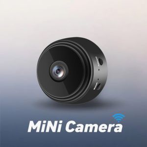 Mini Surveillance Camera 480p HD 2.4G WiFi Wireless Indoor Security Camera Rechargeable Battery with Two-Way Audio Night Vision