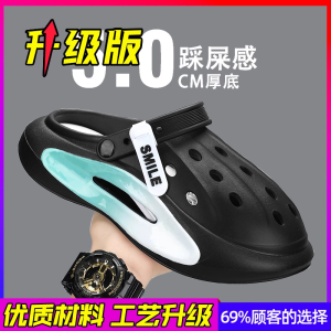 Mens Summer Outdoor Wear Hollow out Sensation Sports Dual Purpose Water Resistant Anti-Slip Odor Control Head Cover Beach Slippers