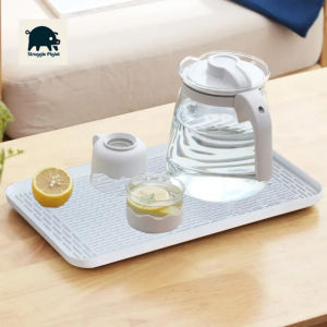 Serving Plate Water Cup Drain Washing Drying Rectangular Kitchen Supplies Tea Tray Double Layer Plastic Kitchen Accessories