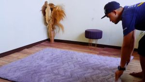 Karpet bulu Quilting 160x90cm anti slip premium mewah lembut dan empuk area karpet ukuran anti rontok