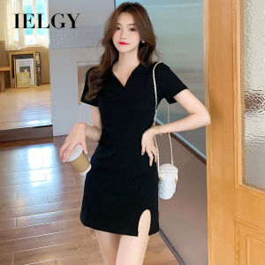 IELGY french V-neck wrap-arm dress womens summer 2022 new slim dress