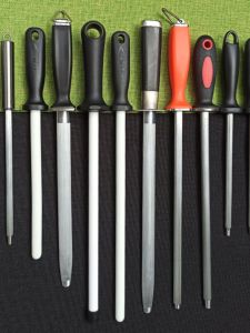 Diamond Ceramic Carbon Steel Knife Sharpening Stick Handheld Outdoor Sharpener Tool for Kitchen Cooking Storage