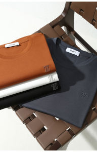 Luxury Experience! 220G Liquid Ammonia Silk Soft Cotton! Silky and Breathable! Summer Men Classy Casual Short Sleeve T-shirt