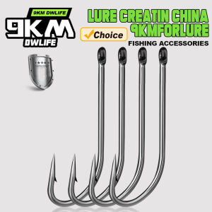 9KM 50Pcs Fishing Hook Long Shank Barbed Beak Seawater Fishing Hooks Worm Hook Bait Oshaughnessy Hooks