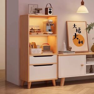 Bookshelf Floor Shelf Storage Cabinet 120CM Wooden Multipurpose Bookcase With Drawer