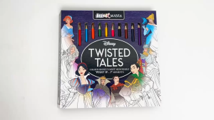 Disney Twisted Tales Colouring Book Colourmania Gift Set for Kids with 10 Colour Pencils (HB)