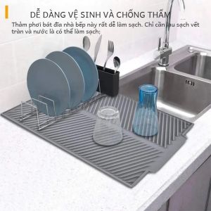 1PC Silicone cống Pad khô Mat chậu món ăn cống Mat cho nhà bếp Bộ đồ ăn không trượt thảm chống bỏng Coaster đồ dùng nhà bếp